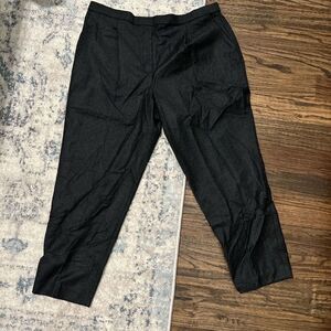 $325 Theory Women's Gray Pleated Wool Treeca Trouser Pants Size 14